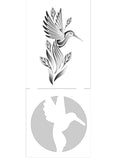 2 layer Hummingbird Flower stencil