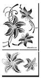 3D Clematis flower stencil for cards and crafts.