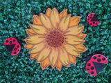 MDF layered sunflower and ladybugs