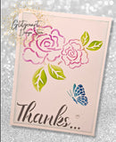 Thanks rose stencil