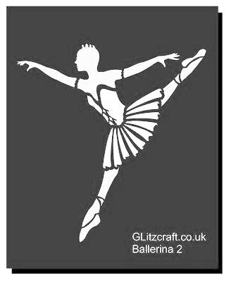 Ballerina Stencil - Mylar stencil - Ballerina jumping, reaching forward  with one leg and arm behind