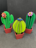 MDF Cacti  / Cactus set 1 - contains 3 Cacti and 3 pots