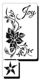 Christmas Stencil - Joy with Poinsettia for cards and crafts