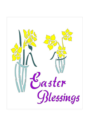 Easter Daffodils Stencil