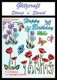 Happy Birthday Fleur Corners Stencil – Glitzcraft