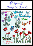 Flower Garden Stamnp and Stencil Set