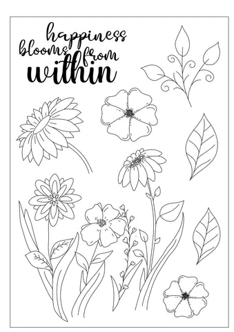 Divine Designs A5 stamp set - Happiness blooms from within