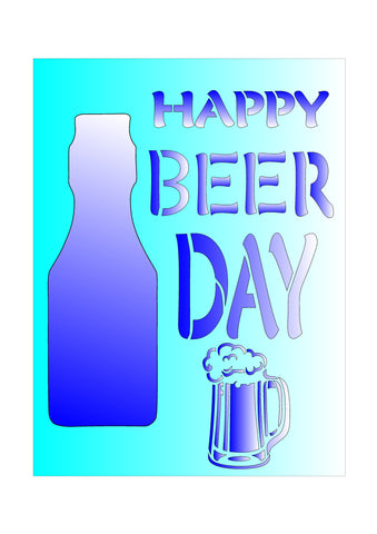 Happy Beer Day Treat Cup Stencil