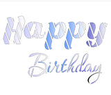 Geometric Striped Happy Birthday.