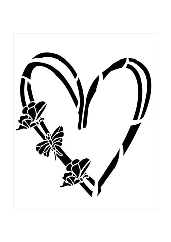 Butterfly Heart Stencil