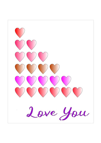 Love You Hearts Stencil