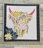 4 layer highland cow stencil