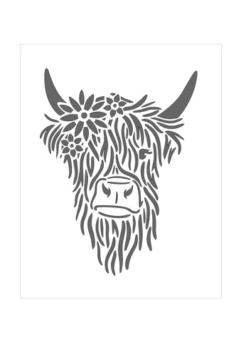 Highland Cow single layer stencil