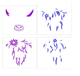 4 layer highland cow stencil
