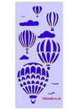 Stencil -  Hot air balloons and clouds 