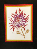 Chrysanthemum Flower Stencil example with Glitter paste by Glitzcraft