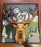 MDF Stags Head Multi layer Wall Art