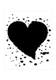 Valentine / Inky Heart Mask / Stencil