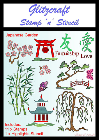 Japanese Stamp and Stencil A5 stamp set