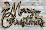 CLEARANCE -MDF Merry Christmas Reindeer Wall Sign