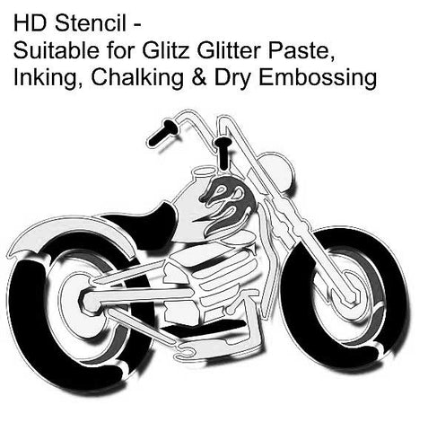 Motorbike Mylar Stencil HD for cards and crafts 