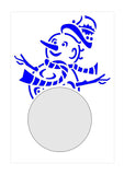 Circular Treat Cup Snowman Stencil