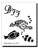 BFF Best friends forever stencil for cards and crafts