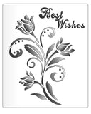 Best Wishes Floral Twisle Stencil