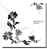 Stencil of Hibiscus flowers for crafts and card making
