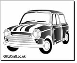 Mini classic car stencil for cards and crafts