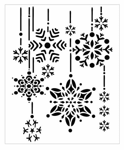 Stencil of falling snowflakes for cards and crafts with this mylar stencil