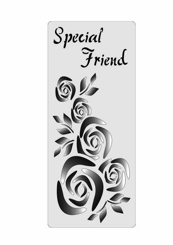 Special Friend Roses Stencil - DL size stencil