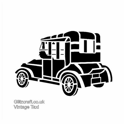 Vintage taxi stencil for cards and crafts by Glitzcraft