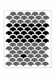 Stencil of fish scales pattern for card making and crafts,