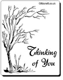 Thinking of You Tree Stencil  for card making or crafting