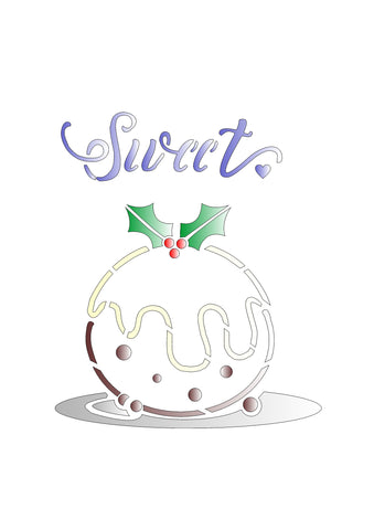 Sweet Christmas Pudding Stencil