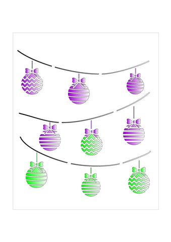 Triple Layer Hanging Baubles Stencil
