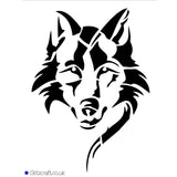 Stencil of a wolf head - Mylar stencil for Cards and Crafts 