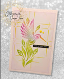 2 layer Hummingbird Flower stencil