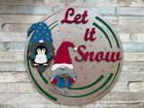 MDF Let it Snow Gnome Plaque