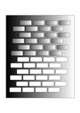 Stencil of bricks as a pattern background for new home card 