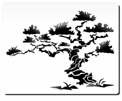 Bonsai tree stencil for cards and crafts