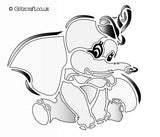 Dumbo elephant stencil for cards and crafts