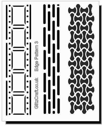 Edge Pattern stencil for card making including camera reel effect for edging cards and general decorations