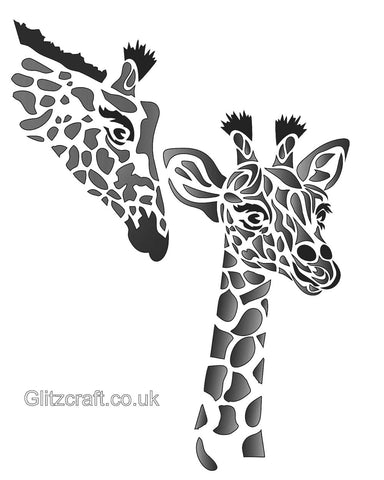 Stencil of two giraffes
