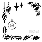 Holly Baubles and bells Chrismas Stencil