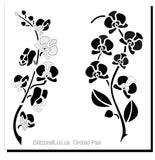 Two Orchids stencil for card making or crafting