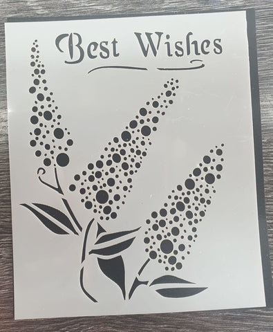 Budlia best wishes stencil 