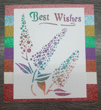 Budlia best wishes stencil with Glitter paste