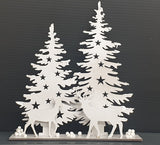 MDF Christmas Deer scene ready to decorate for your craft project
